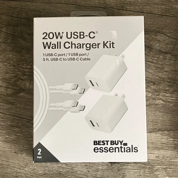 Best Buy Essentials 20W USB-C Wall Charger Kit - Picture 1 of 6